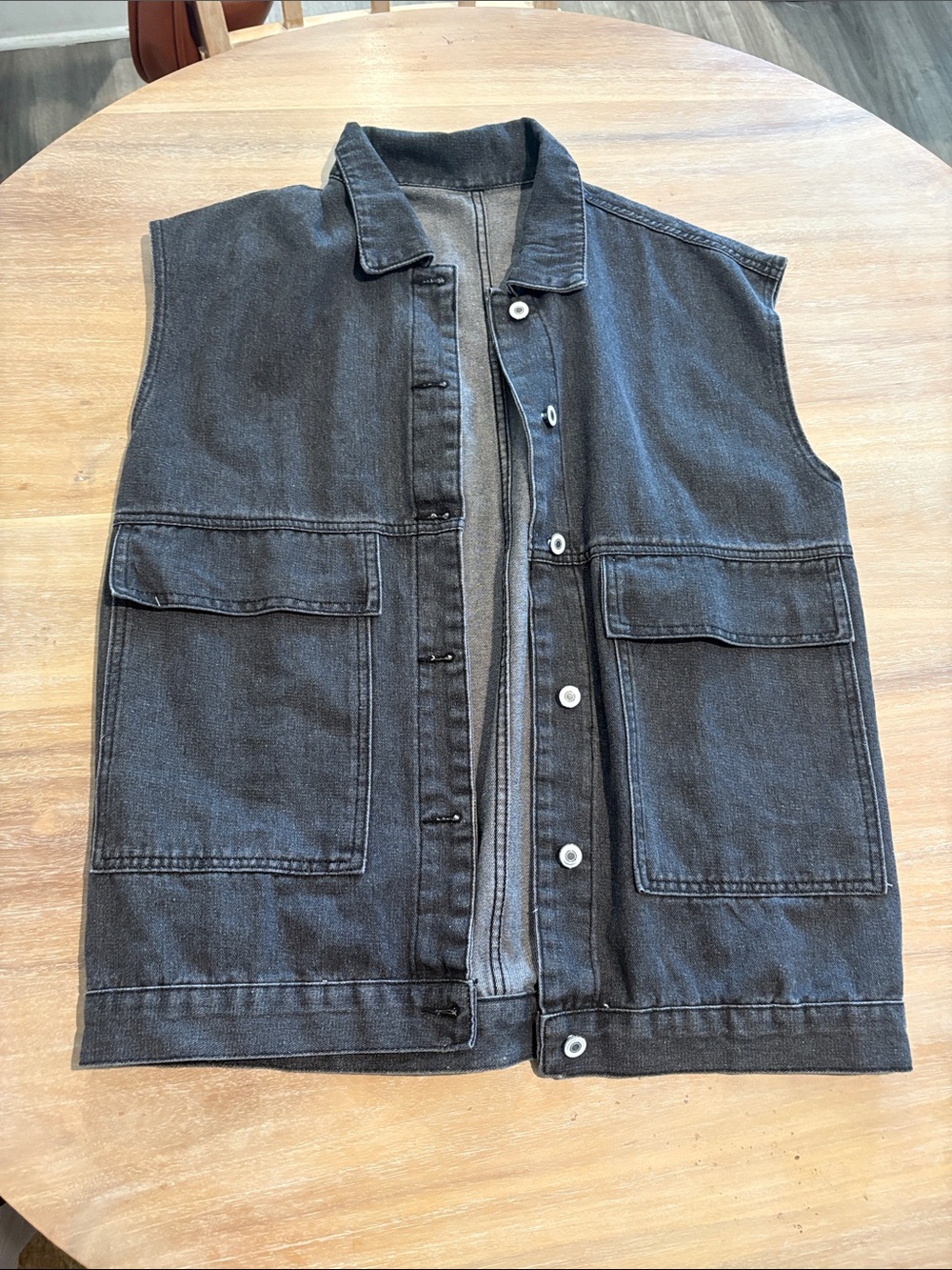 Women’s Black Denim Vest Jacket - Sleeveless Workwear